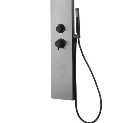 Essebagno Colonne de douche hydromassante mécanique avec pommeau + douchette + flexible finition gun metal Esseflat