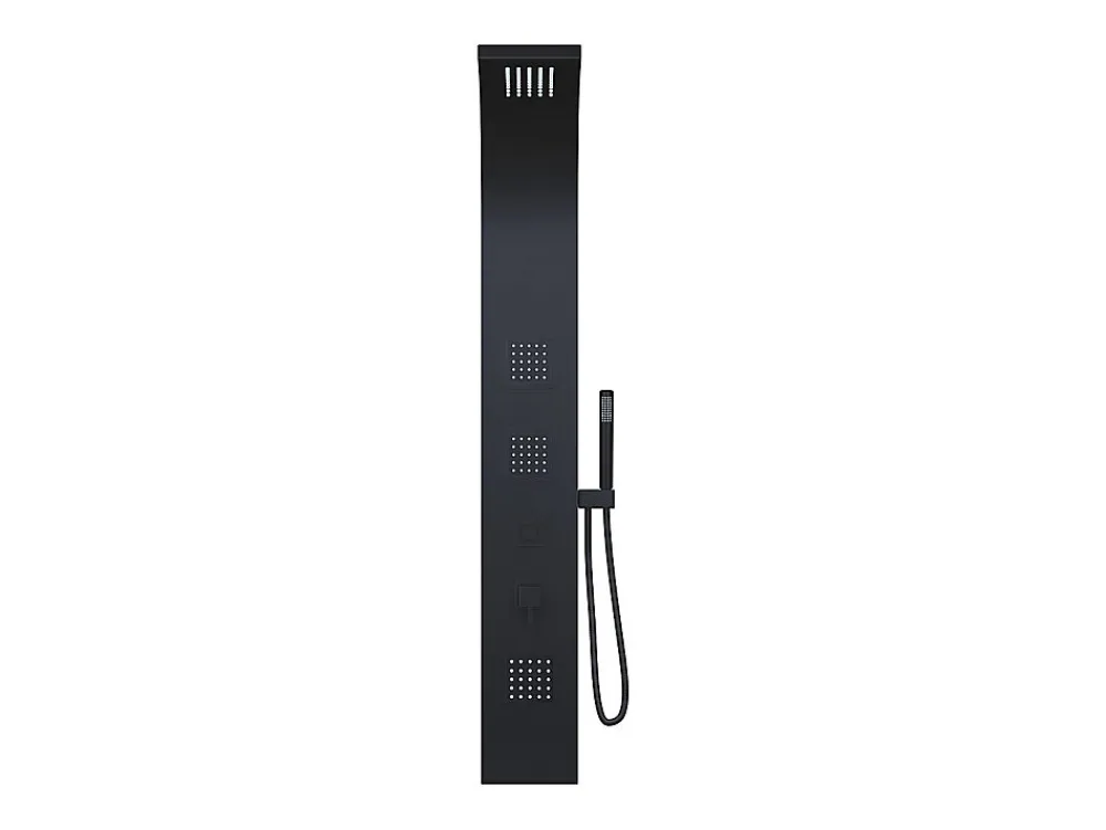 Colonne De Douche Mécanique|Vente-unique Colonne de douche hydromassante - Noir - 20 x 150 cm - TYRA