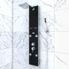 Galedo Colonne de douche hydromassante mécanique avec pommeau + douchette + flexible, noir, Glass