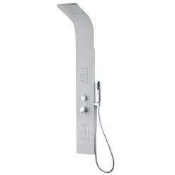 Colonne De Douche Hydromassante|Essebagno Colonne de douche hydromassante mécanique avec pommeau + douchette + flexible blanc Esseflat