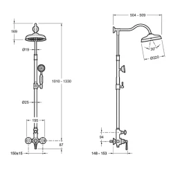 Jacob Delafon Colonne de douche Cléo 1889 or beige