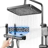 Pommeau De Douche, Flexible Et Barre De Douche|Vendos85 Colonne de douche LED avec tête pluie grand format