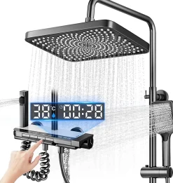 Pommeau De Douche, Flexible Et Barre De Douche|Vendos85 Colonne de douche LED avec tête pluie grand format