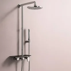 Essebagno Colonne de douche mécanique avec tablette chromée Apsara II