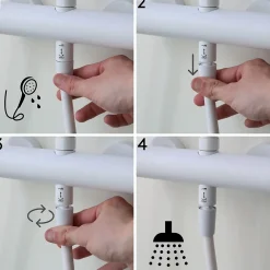 Colonne De Douche Mécanique|Essebagno Colonne de douche mécanique façon inox Luisa