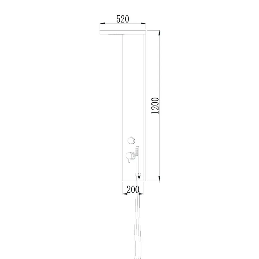 Essebagno Colonne de douche mécanique avec douchette et flexible, aluminium chromé, Essekadra