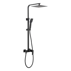 Poalgi Colonne de douche mécanique avec barre extensible SKY BATH noir mat PVD Inox S304 série ARMY