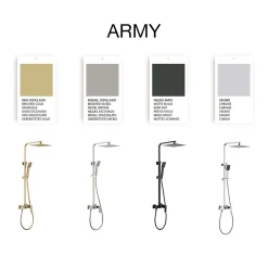 Poalgi Colonne de douche mécanique avec barre extensible SKY BATH noir mat PVD Inox S304 série ARMY