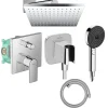Colonne De Douche Encastrable|Hansgrohe Colonne de douche mécanique Vernis Shape Douche de tête Vernis Shape Flexible Designflex Douchette Pulsify chromé