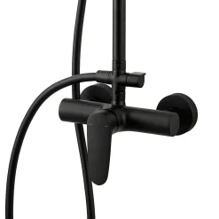 GoodHome Colonne de douche mécanique noire Cavally
