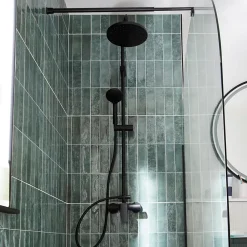 GoodHome Colonne de douche mécanique noire Cavally