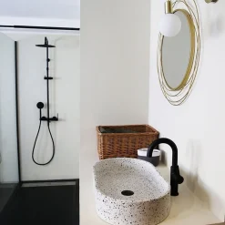 Essebagno Colonne de douche mécanique noir mat 250 Lollipop II