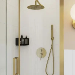 Colonne De Douche Encastrable|GoodHome Colonne de douche mécanique encastrée en laiton massif finition satin, Owens