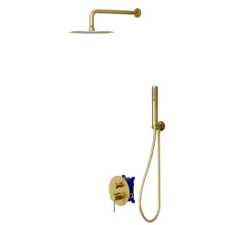 Colonne De Douche Encastrable|GoodHome Colonne de douche mécanique encastrée en laiton massif finition satin, Owens