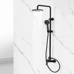 Colonne De Douche Mécanique|Poalgi Colonne de douche mécanique avec barre extensible SKY BATH noir mat série NATURE