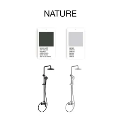 Colonne De Douche Mécanique|Poalgi Colonne de douche mécanique avec barre extensible SKY BATH noir mat série NATURE