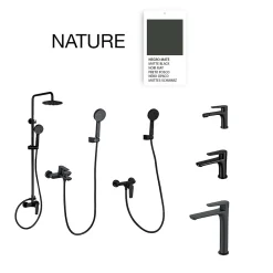 Colonne De Douche Mécanique|Poalgi Colonne de douche mécanique avec barre extensible SKY BATH noir mat série NATURE