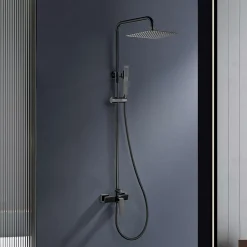 Poalgi Colonne de douche mécanique avec barre extensible SKY BATH noir cristal PVD série INFINITE