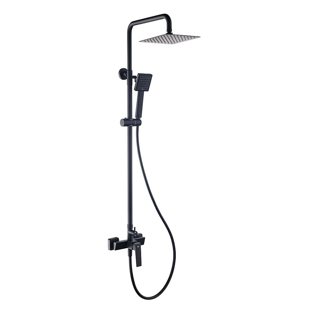 Poalgi Colonne de douche mécanique avec barre extensible SKY BATH noir cristal PVD série INFINITE