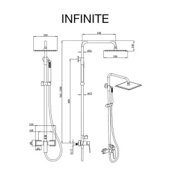 Poalgi Colonne de douche mécanique avec barre extensible SKY BATH noir cristal PVD série INFINITE