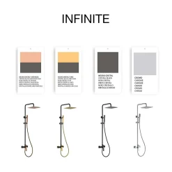Poalgi Colonne de douche mécanique avec barre extensible SKY BATH noir cristal PVD série INFINITE