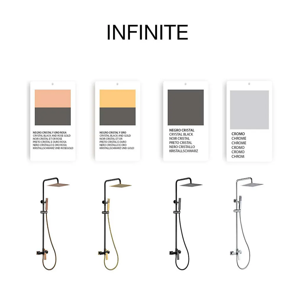 Poalgi Colonne de douche mécanique avec barre extensible SKY BATH noir cristal PVD série INFINITE