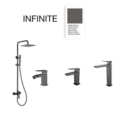 Poalgi Colonne de douche mécanique avec barre extensible SKY BATH noir cristal PVD série INFINITE