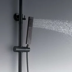Poalgi Colonne de douche mécanique avec barre extensible SKY BATH noir cristal PVD série INFINITE