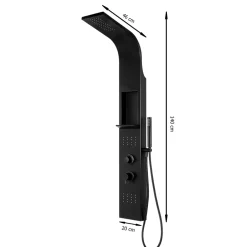 GoodHome Colonne de douche mécanique hydromassante, noir mat, Layra