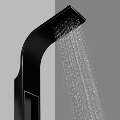 GoodHome Colonne de douche mécanique hydromassante, noir mat, Layra