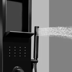 GoodHome Colonne de douche mécanique hydromassante, noir mat, Layra