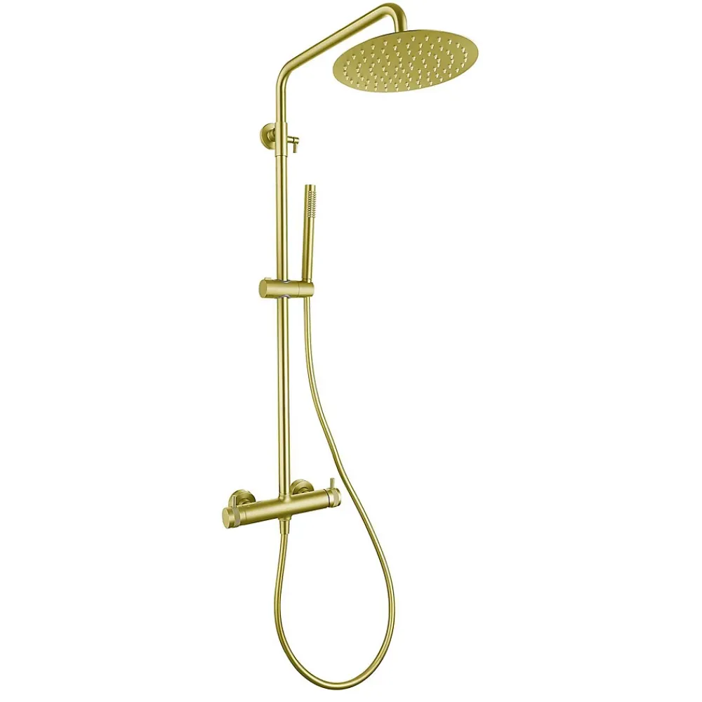 Poalgi Colonne de douche mécanique avec barre extensible SKY BATH or brossé PVD série DIAMOND