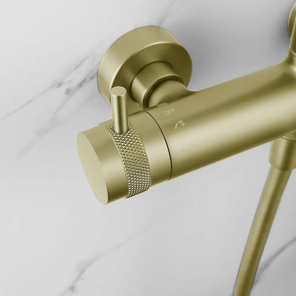 Poalgi Colonne de douche mécanique avec barre extensible SKY BATH or brossé PVD série DIAMOND