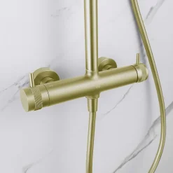 Poalgi Colonne de douche mécanique avec barre extensible SKY BATH or brossé PVD série DIAMOND
