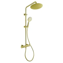 Colonne De Douche Mécanique|Poalgi Colonne de douche mécanique avec barre extensible SKY BATH or brossé PVD série PROMISE