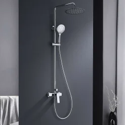 Colonne De Douche Mécanique|Poalgi Colonne de douche mécanique avec barre extensible SKY BATH chromé série GLORY