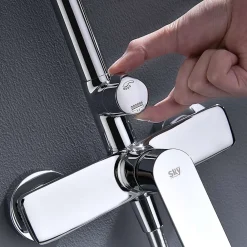 Colonne De Douche Mécanique|Poalgi Colonne de douche mécanique avec barre extensible SKY BATH chromé série GLORY