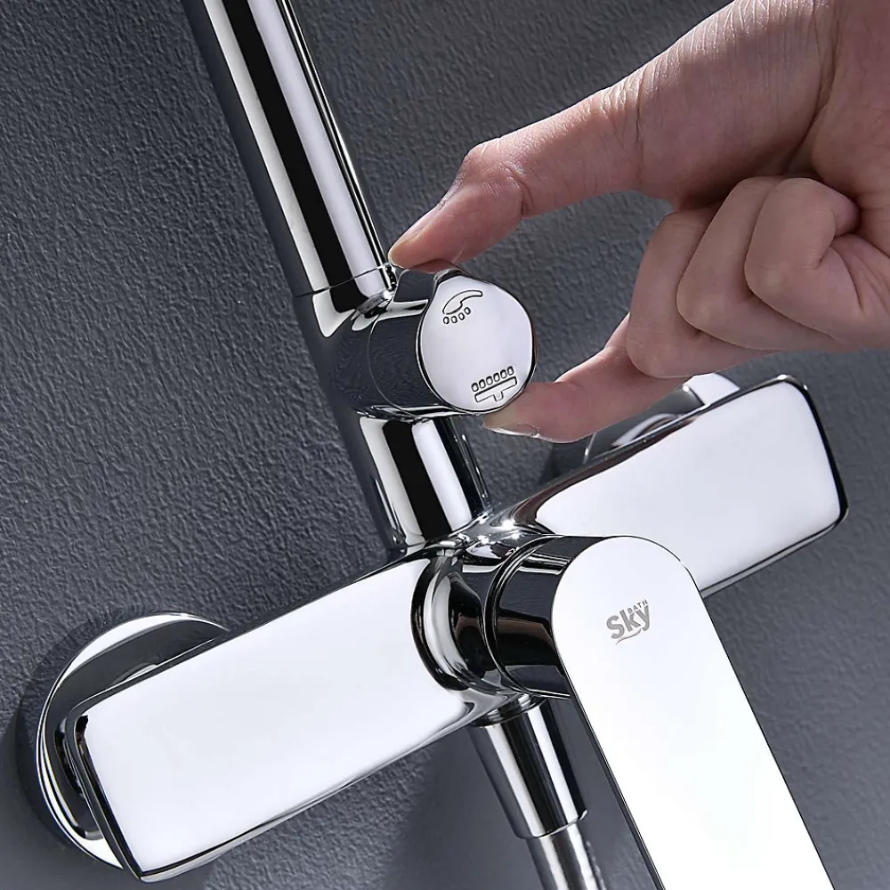 Colonne De Douche Mécanique|Poalgi Colonne de douche mécanique avec barre extensible SKY BATH chromé série GLORY