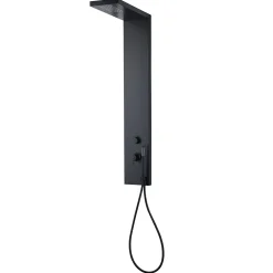 Essebagno Colonne de douche mécanique avec douchette et flexible, aluminium noir, Essekadra