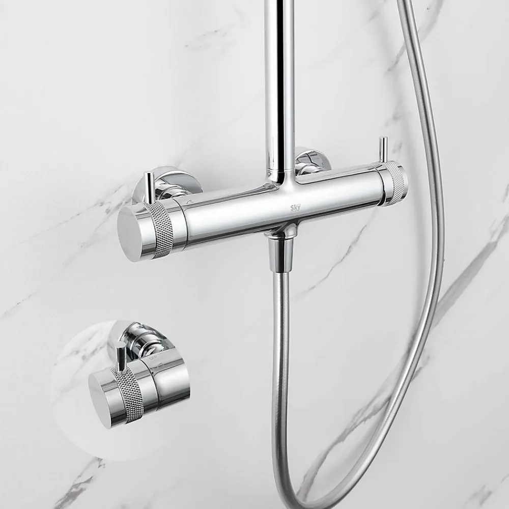 Poalgi Colonne de douche mécanique avec barre extensible SKY BATH chromé série DIAMOND