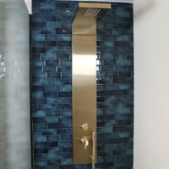 Colonne De Douche Mécanique|Essebagno Colonne de douche mécanique avec douchette et flexible, aluminium doré, Essekadra