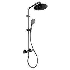 Colonne De Douche Mécanique|Poalgi Colonne de douche mécanique avec barre extensible SKY BATH noir cristal PVD série PROMISE