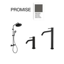 Colonne De Douche Mécanique|Poalgi Colonne de douche mécanique avec barre extensible SKY BATH noir cristal PVD série PROMISE