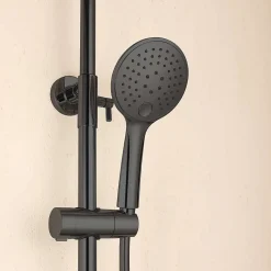 Colonne De Douche Mécanique|Poalgi Colonne de douche mécanique avec barre extensible SKY BATH noir cristal PVD série PROMISE