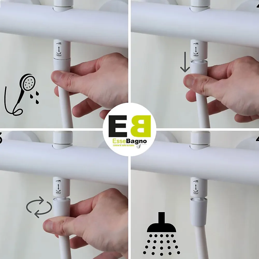 Essebagno Colonne de douche mécanique, blanc, Luisa 250