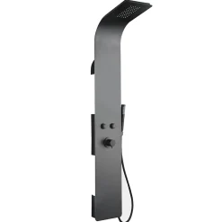 Essebagno Colonne de douche mécanique avec pommeau + douchette + flexible noir Esseflat