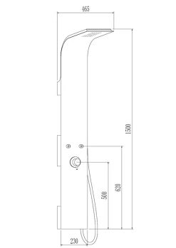 Essebagno Colonne de douche mécanique avec pommeau + douchette + flexible noir Esseflat