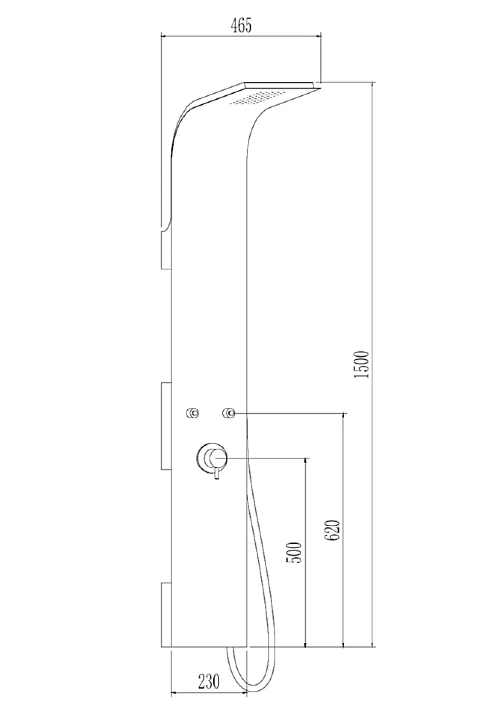 Essebagno Colonne de douche mécanique avec pommeau + douchette + flexible noir Esseflat