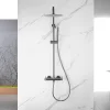 Poalgi Colonne de douche mécanique avec barre extensible SKY BATH gris mat PVD série DIAMOND