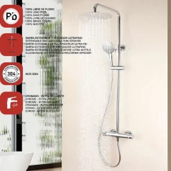 Poalgi Colonne de douche mécanique avec barre extensible SKY BATH chromé série PROMISE